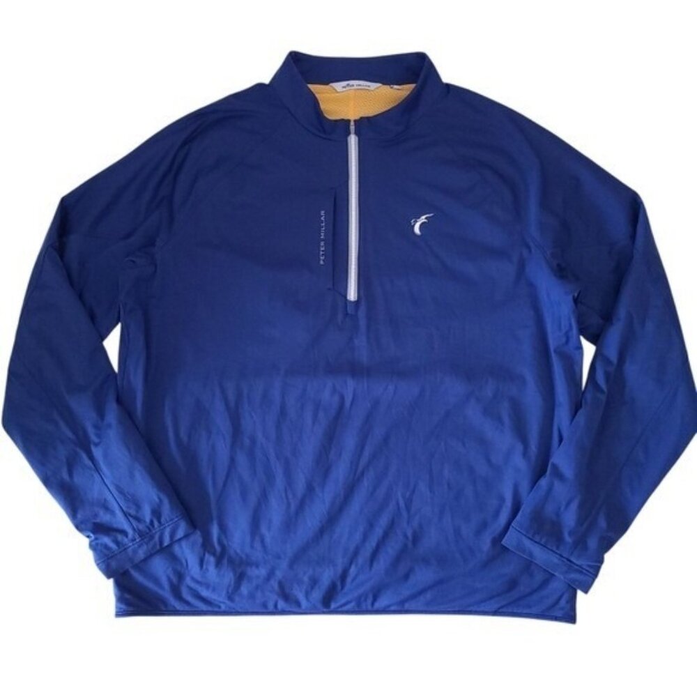 Peter Millar Blue Thermal Flow Insulated Quarter Zip Golf Pullover XXL